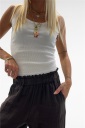 pantalone con elastico in vita lino
